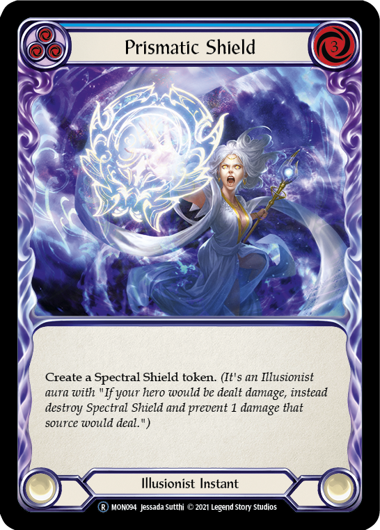 Prismatic Shield (Blue) (Rainbow Foil) [U-MON094-RF] Unlimited Edition Rainbow Foil | GnG Games