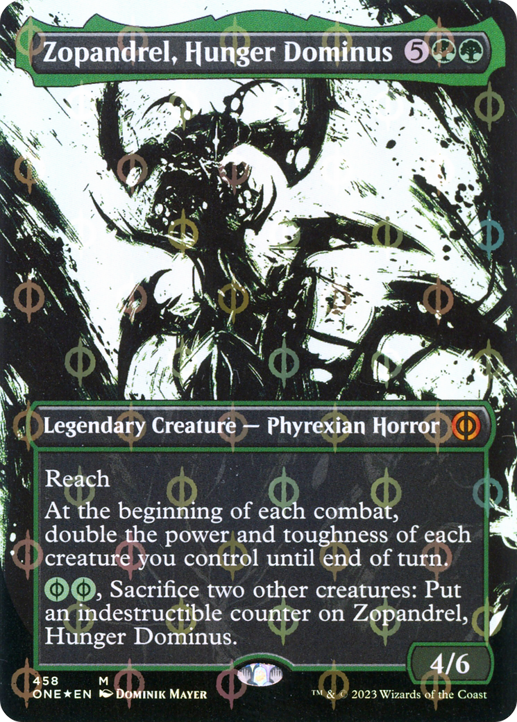 Zopandrel, Hunger Dominus (Borderless Ichor Step-and-Compleat Foil) [Phyrexia: All Will Be One] | GnG Games