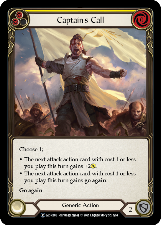 Captain's Call (Yellow) (Rainbow Foil) [U-MON261-RF] Unlimited Edition Rainbow Foil | GnG Games