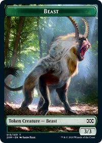 Beast // Treasure Double-sided Token [Double Masters Tokens] | GnG Games