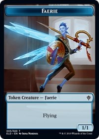 Faerie // Food (15) Double-sided Token [Throne of Eldraine Tokens] | GnG Games