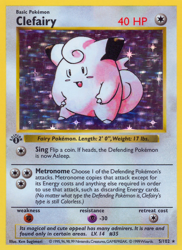 Clefairy (5/102) (Shadowless) [Base Set 1st Edition] | GnG Games