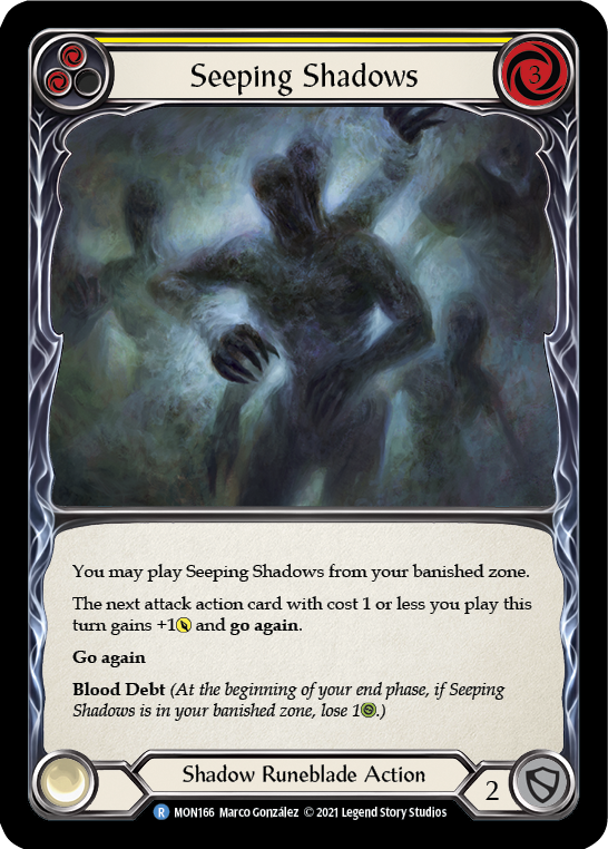 Seeping Shadows (Yellow) (Rainbow Foil) [MON166-RF] 1st Edition Rainbow Foil | GnG Games