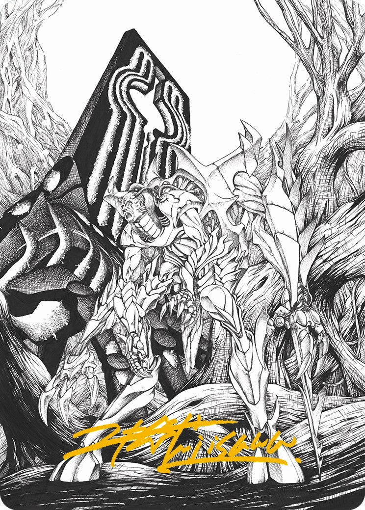 Lukka, Bound to Ruin Art Card (Gold-Stamped Signature) [Phyrexia: All Will Be One Art Series] | GnG Games