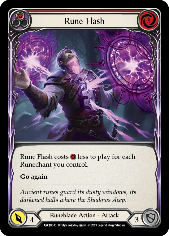 Rune Flash (Red) [ARC100-C] 1st Edition Rainbow Foil | GnG Games