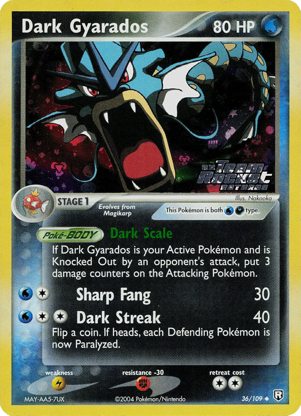 Dark Gyarados (36/109) (Stamped) [EX: Team Rocket Returns] | GnG Games