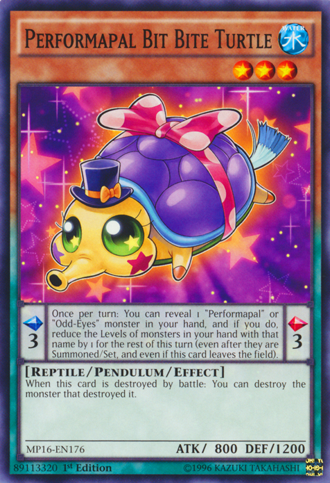 Performapal Bit Bite Turtle [MP16-EN176] Common | GnG Games