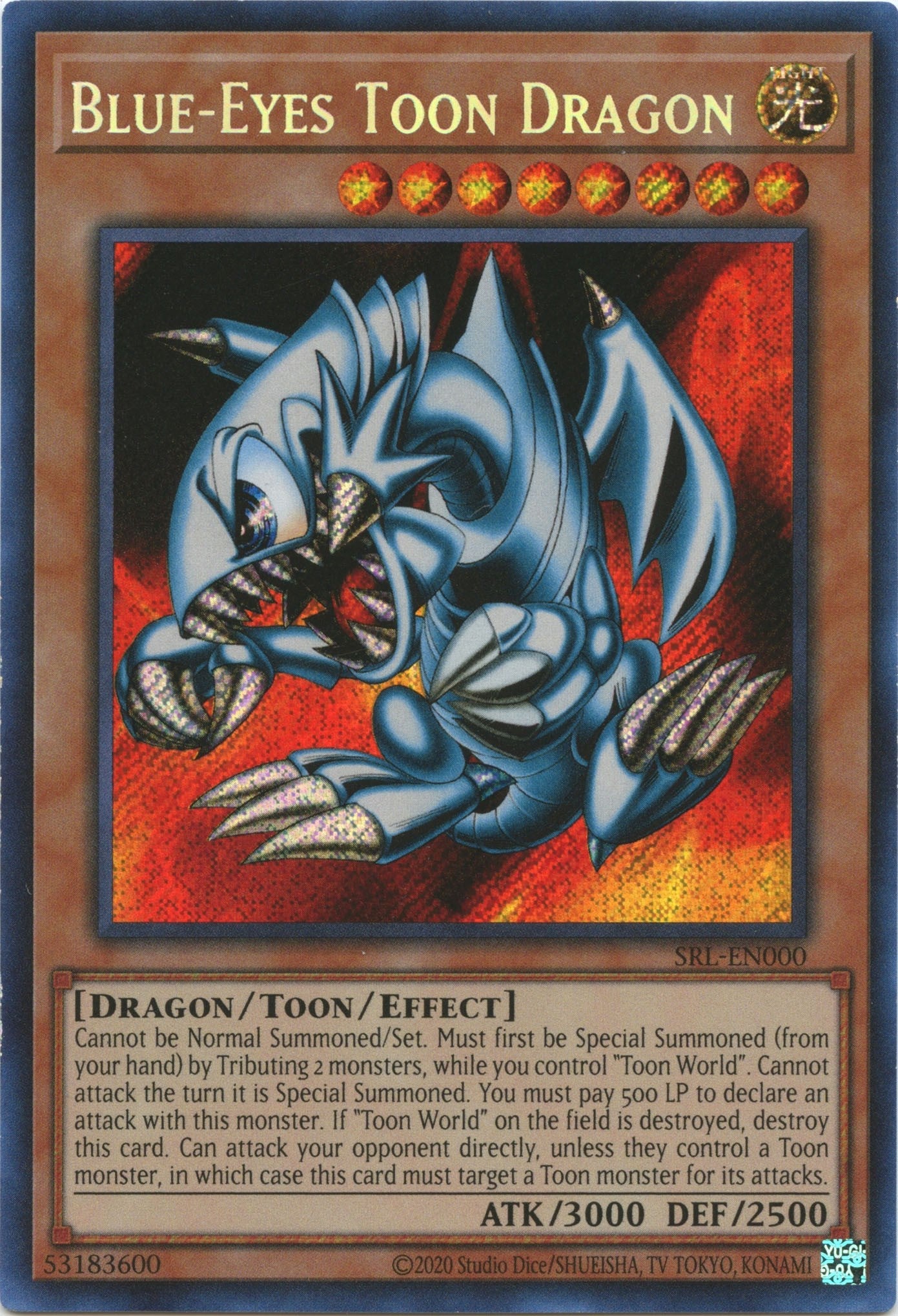 Blue-Eyes Toon Dragon (25th Anniversary) [SRL-EN000] Secret Rare | GnG Games