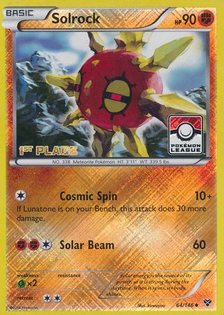 Solrock (64/146) (1st Place League Challenge Promo) [XY: Base Set] | GnG Games