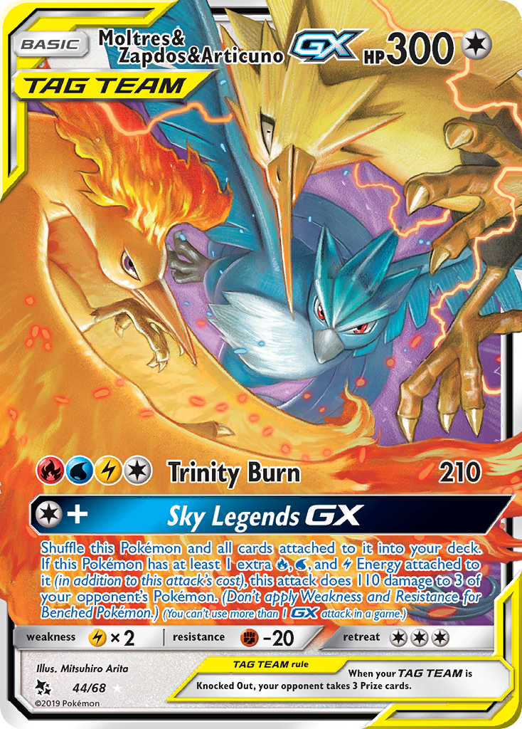 Moltres & Zapdos & Articuno GX (44/68) [Sun & Moon: Hidden Fates] | GnG Games