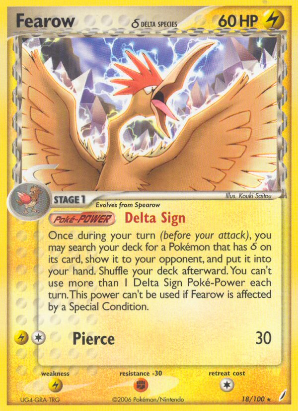 Fearow (18/100) (Delta Species) [EX: Crystal Guardians] | GnG Games