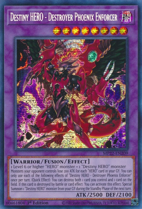 Destiny HERO - Destroyer Phoenix Enforcer [MP22-EN209] Prismatic Secret Rare | GnG Games