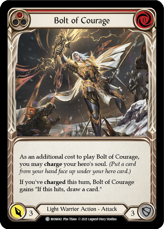 Bolt of Courage (Red) (Rainbow Foil) [MON042-RF] 1st Edition Rainbow Foil | GnG Games