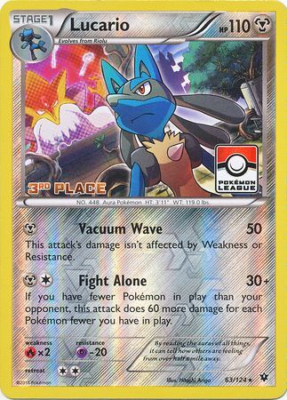 Lucario (63/124) (League Promo 3rd Place) [XY: Fates Collide] | GnG Games