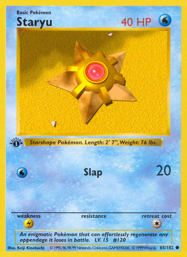 Staryu (65/102) (Shadowless) [Base Set 1st Edition] | GnG Games