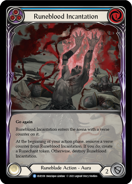 Runeblood Incantation (Blue) [EVR109] (Everfest)  1st Edition Extended Art Rainbow Foil | GnG Games