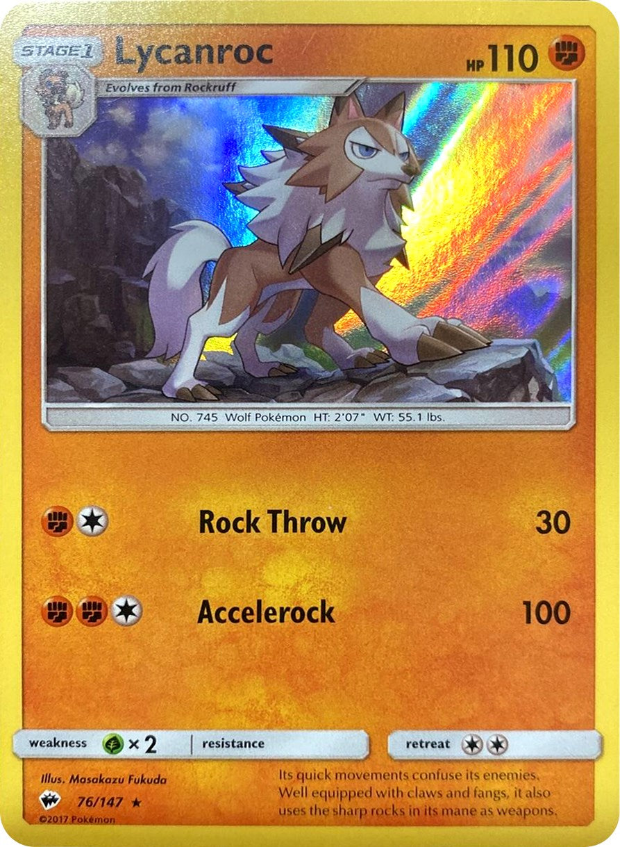 Lycanroc (76/147) (Water Web Holo) [Sun & Moon: Burning Shadows] | GnG Games