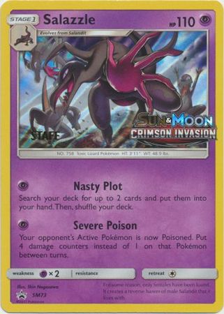 Salazzle (SM73) (Staff Prerelease Promo) [Sun & Moon: Black Star Promos] | GnG Games