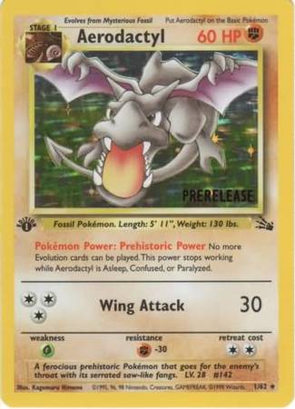 Aerodactyl (1/62) (Prerelease Promo) [Fossil 1st Edition] | GnG Games