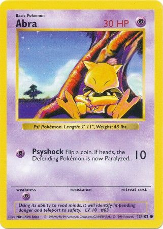 Abra (43/102) [Base Set Shadowless Unlimited] | GnG Games