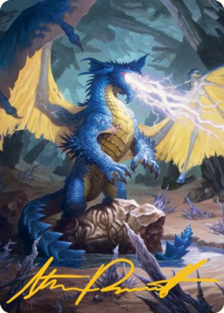 Blue Dragon Art Card (Gold-Stamped Signature) [Dungeons & Dragons: Adventures in the Forgotten Realms Art Series] | GnG Games