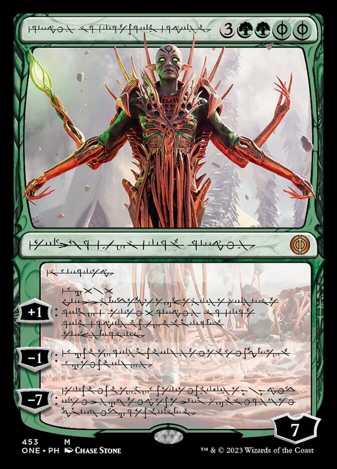 Nissa, Ascended Animist (Phyrexian Step-and-Compleat Foil) [Phyrexia: All Will Be One] | GnG Games