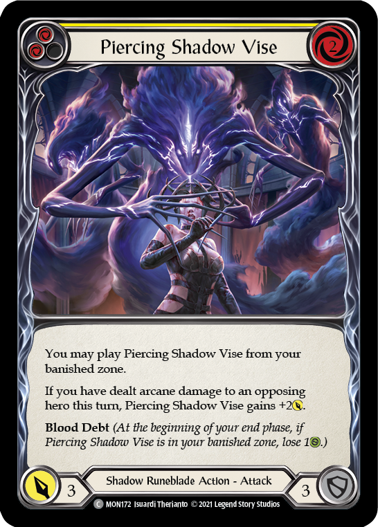 Piercing Shadow Vise (Yellow) (Rainbow Foil) [MON172-RF] 1st Edition Rainbow Foil | GnG Games