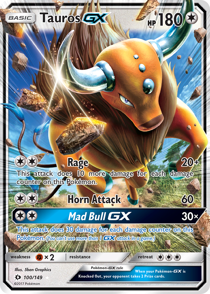 Tauros GX (100/149) [Sun & Moon: Base Set] | GnG Games