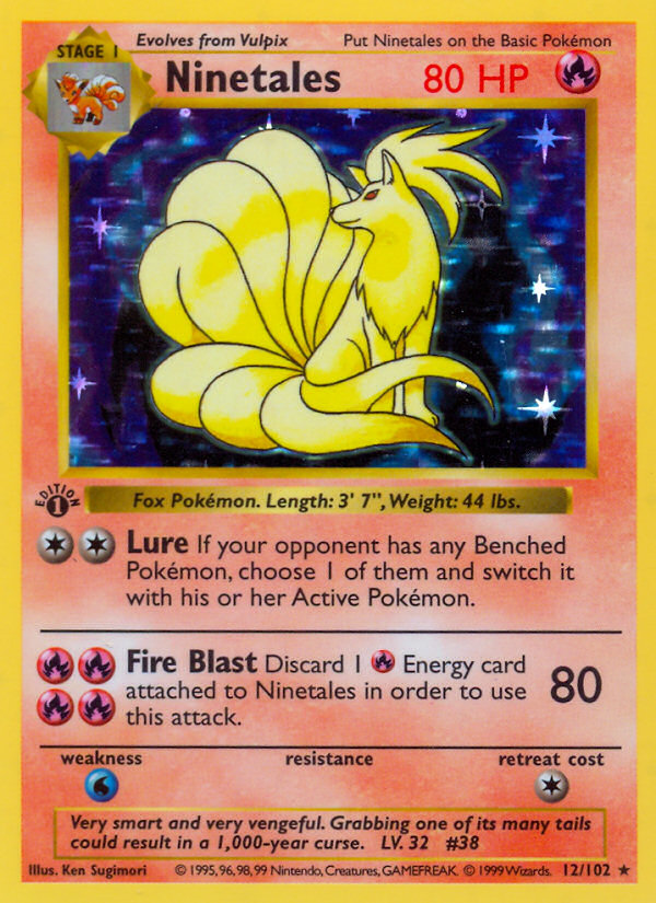 Ninetales (12/102) (Shadowless) [Base Set 1st Edition] | GnG Games