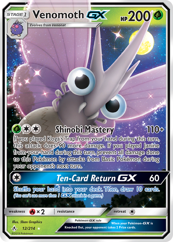 Venomoth GX (12/214) [Sun & Moon: Unbroken Bonds] | GnG Games