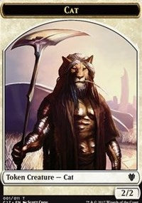 Cat (001) // Cat Warrior (008) Double-sided Token [Commander 2017 Tokens] | GnG Games