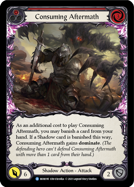 Consuming Aftermath (Red) (Rainbow Foil) [MON195-RF] 1st Edition Rainbow Foil | GnG Games