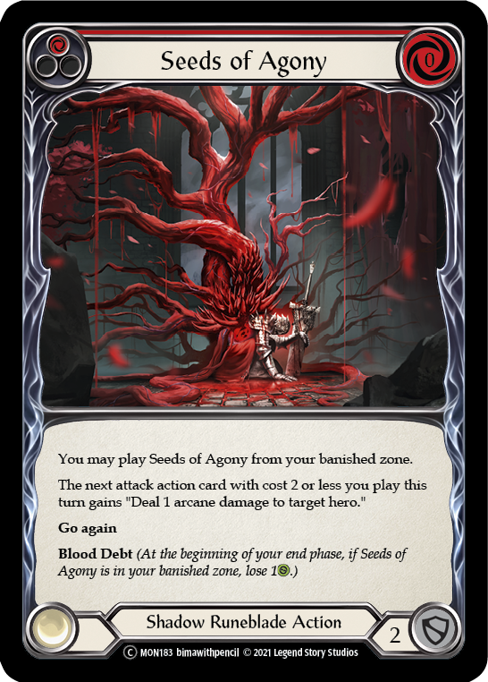 Seeds of Agony (Red) (Rainbow Foil) [U-MON183-RF] Unlimited Edition Rainbow Foil | GnG Games