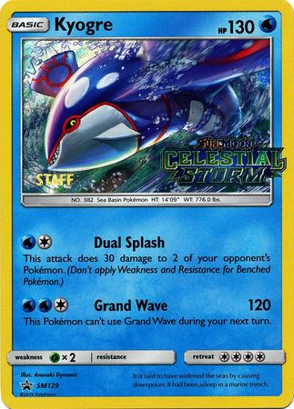 Kyogre (SM129) (Staff Prerelease Promo) [Sun & Moon: Black Star Promos] | GnG Games