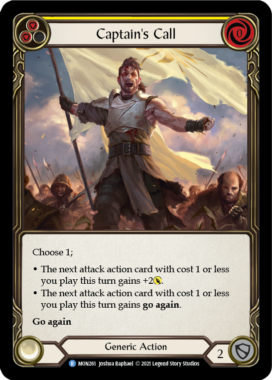 Captain's Call (Yellow) (Rainbow Foil) [MON261-RF] 1st Edition Rainbow Foil | GnG Games