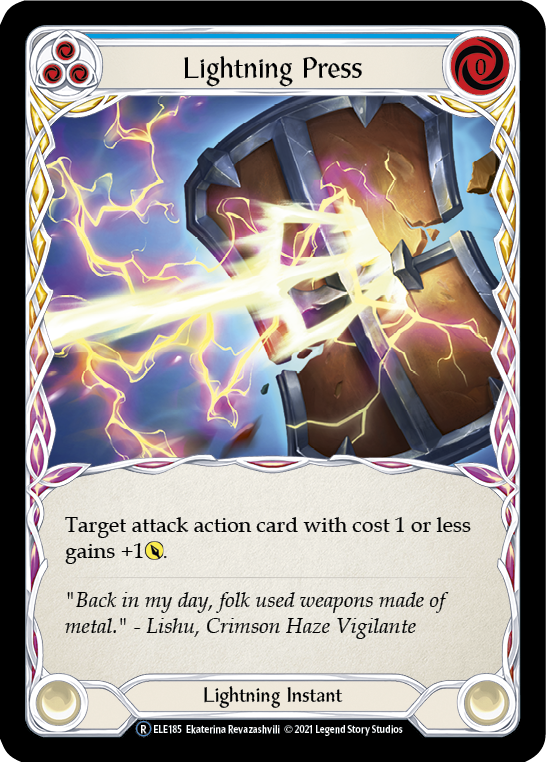 Lightning Press (Blue) [U-ELE185] Unlimited Rainbow Foil | GnG Games