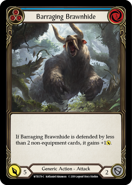 Barraging Brawnhide (Blue) [WTR178-C] Alpha Print Rainbow Foil | GnG Games