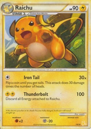 Raichu (19/30) [HeartGold & SoulSilver: Trainer Kit - Raichu] | GnG Games