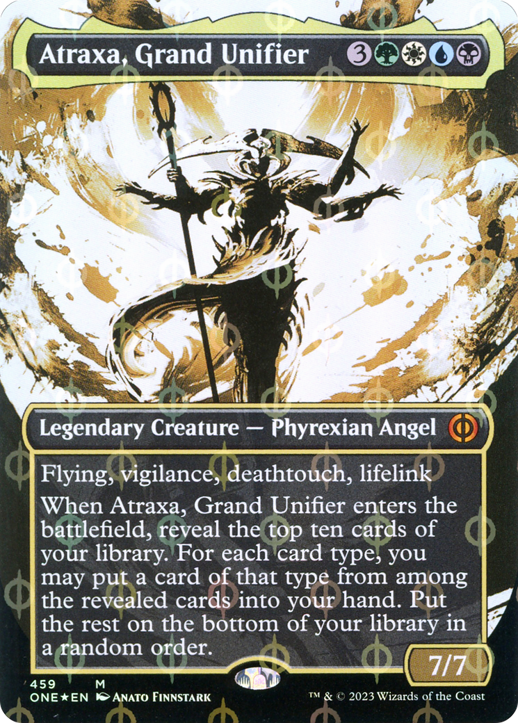 Atraxa, Grand Unifier (Borderless Ichor Step-and-Compleat Foil) [Phyrexia: All Will Be One] | GnG Games