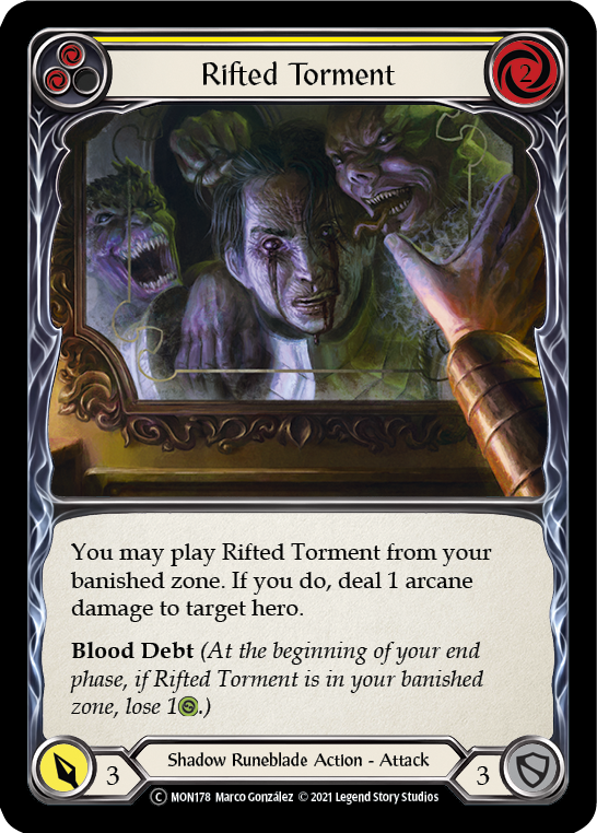 Rifted Torment (Yellow) (Rainbow Foil) [U-MON178-RF] Unlimited Edition Rainbow Foil | GnG Games