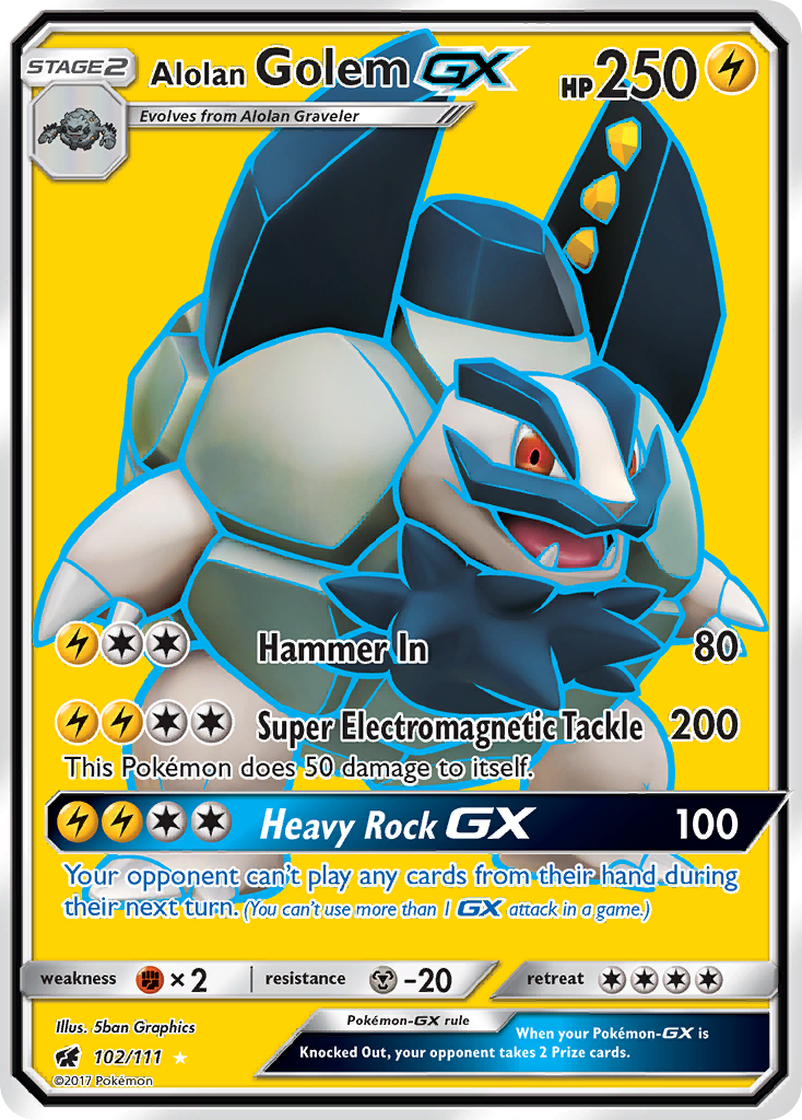 Alolan Golem GX (102/111) [Sun & Moon: Crimson Invasion] | GnG Games