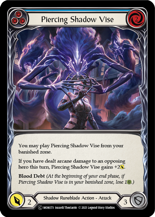 Piercing Shadow Vise (Blue) (Rainbow Foil) [U-MON173-RF] Unlimited Edition Rainbow Foil | GnG Games