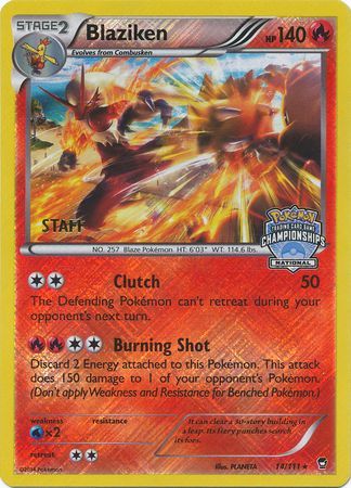 Blaziken (14/111) (Staff National Championship Promo) [XY: Furious Fists] | GnG Games