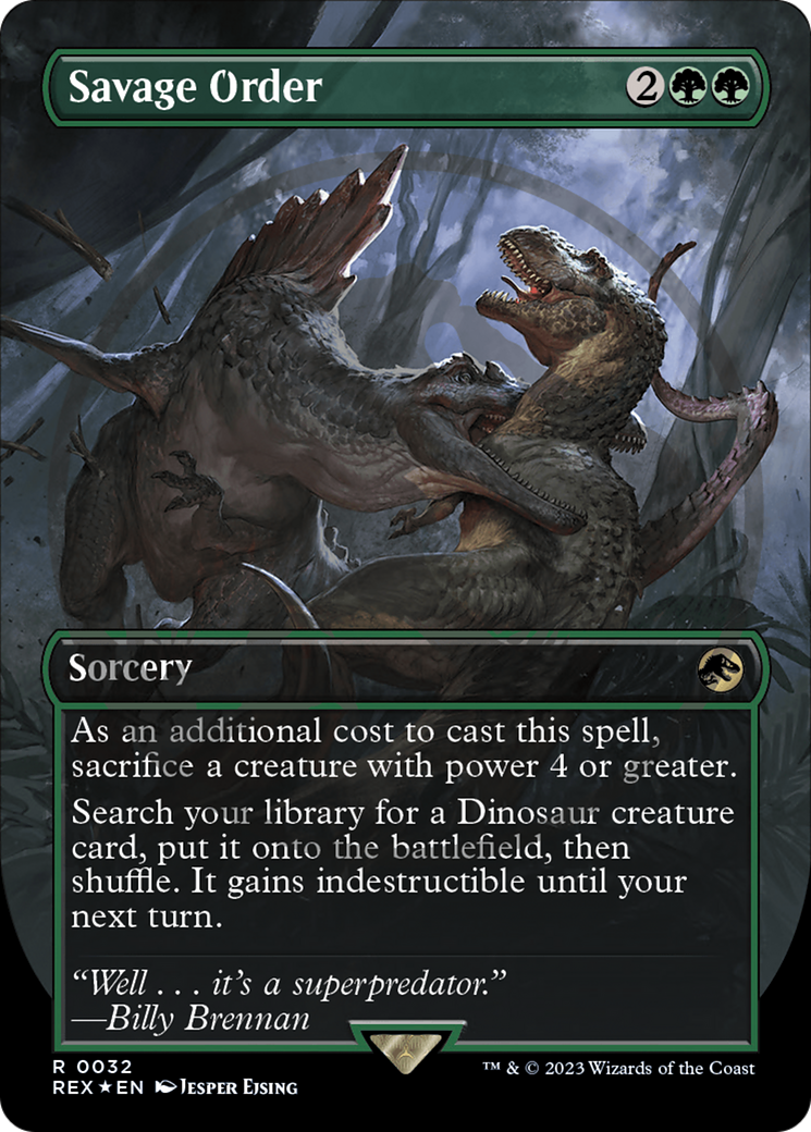 Savage Order Emblem (Borderless) [Jurassic World Collection Tokens] | GnG Games