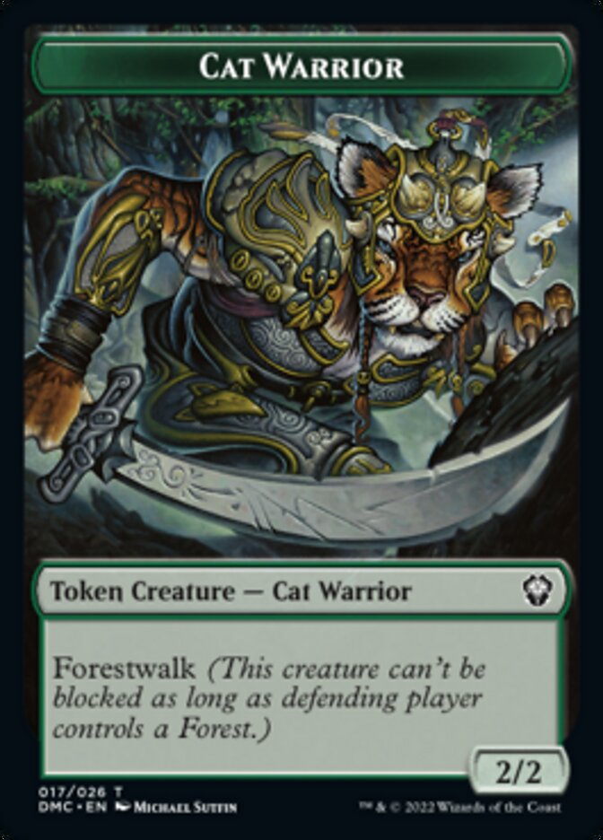 Saproling // Cat Warrior Double-sided Token [Dominaria United Tokens] | GnG Games