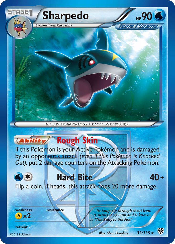 Sharpedo (33/135) [Black & White: Plasma Storm] | GnG Games