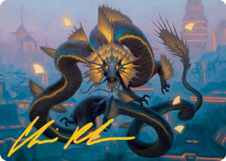 Ao, the Dawn Sky 1 Art Card (Gold-Stamped Signature) [Kamigawa: Neon Dynasty Art Series] | GnG Games