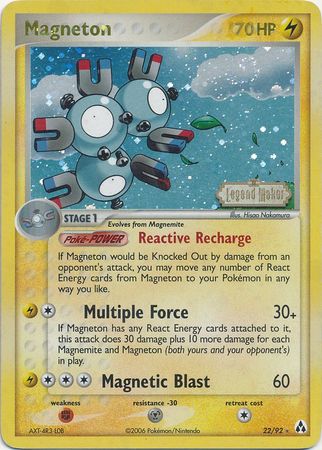 Magneton (22/92) (Stamped) [EX: Legend Maker] | GnG Games