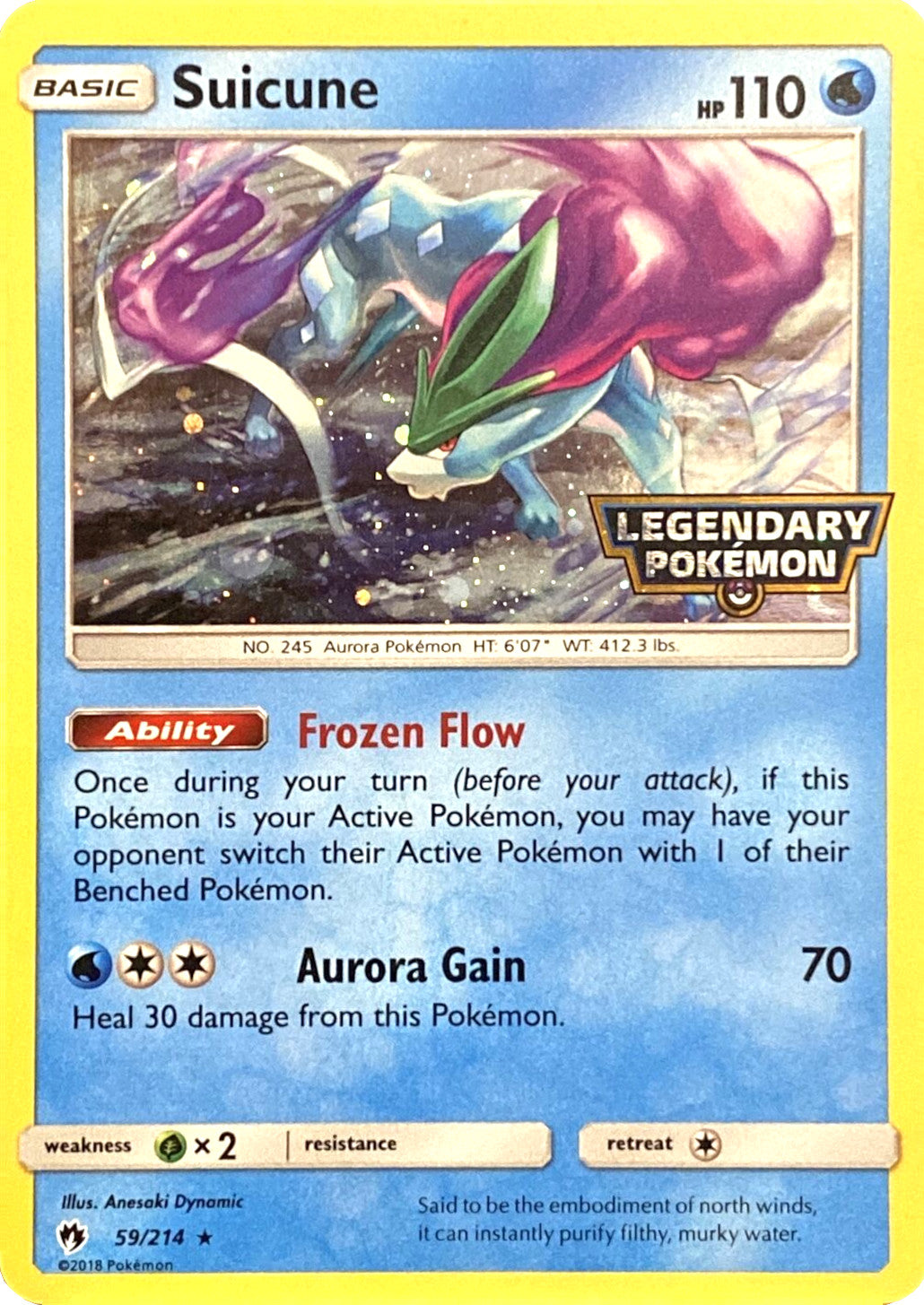 Suicune (59/214) (Legendary Pokemon Stamped) [Sun & Moon: Lost Thunder] | GnG Games