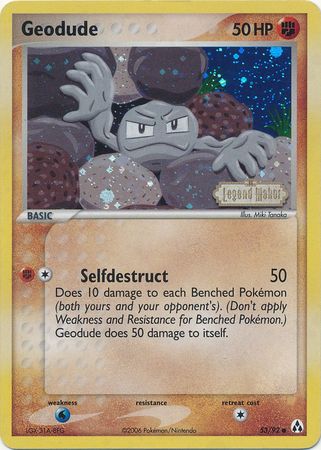 Geodude (53/92) (Stamped) [EX: Legend Maker] | GnG Games